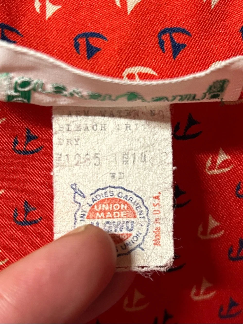 Vintage Forever Young Red Sailboat Print Dress with Tan Vest – Union Made USA